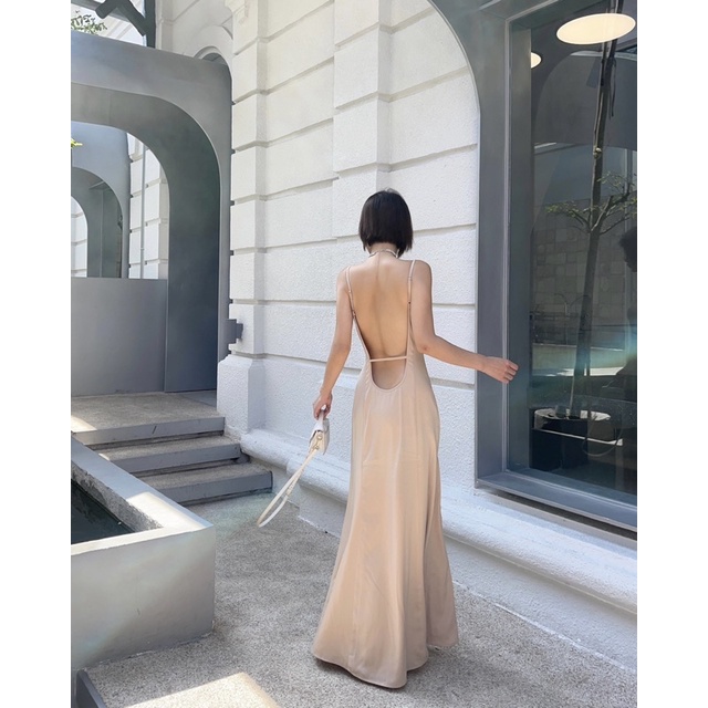 Touch of silk Dress - Váy lụa maxi hai dây khoét lưng sang trọng - THIẾT KẾ BỞI IAMCOCO.OFFICIAL