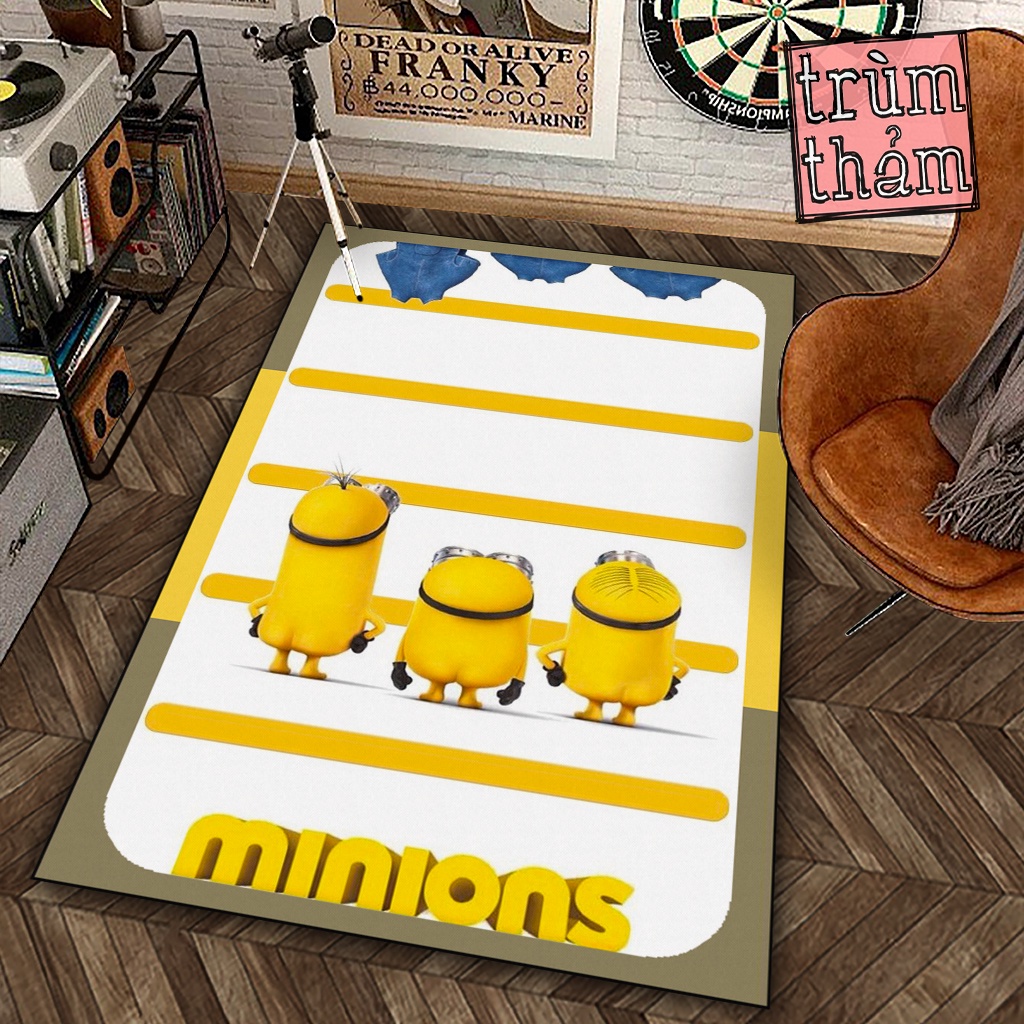 Thảm Trang Trí Minion Nền Trắng Decor Góc Học Tập Làm Việc Phòng Ngủ Phòng Khách Văn Phòng
