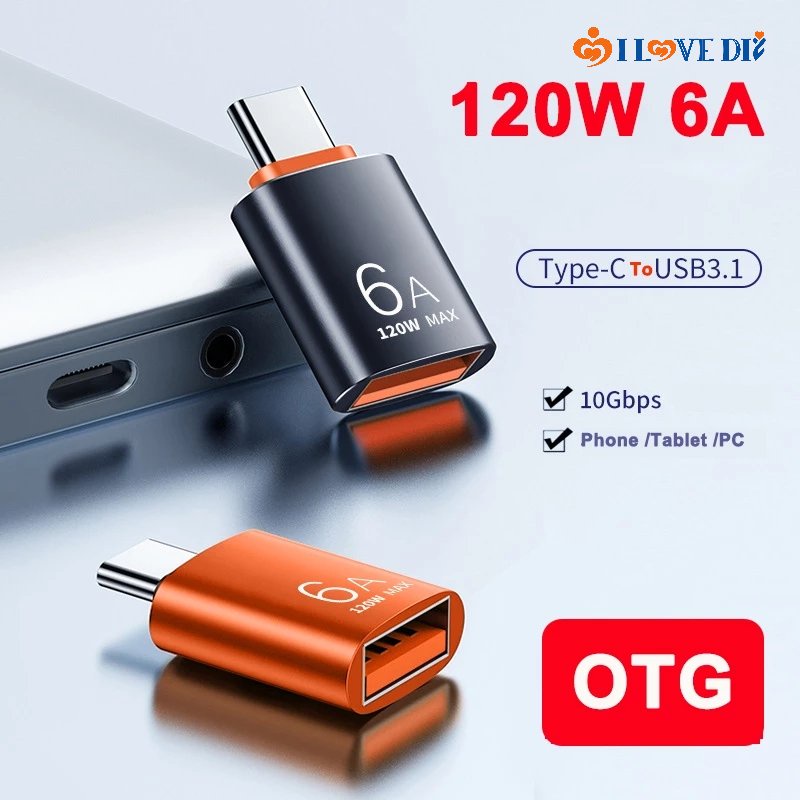 Đầu Chuyển Đổi Cáp Sạc Nhanh / Truyền Dữ Liệu Mini 120W 6A Đa Năng Có Thể Tái Sử Dụng