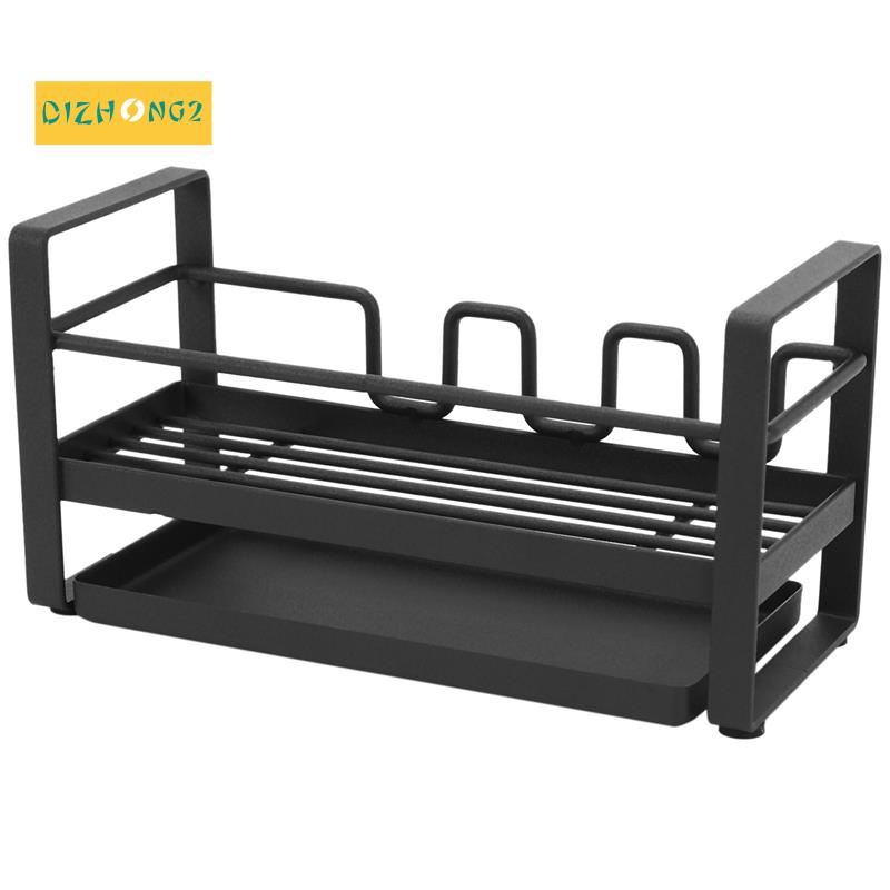 Khay Đựng Bàn Chải / Xà Phòng / Xà Phòng Có Lỗ Ráo Nước Đa Năng Màu Đen Cho Nhà Bếp