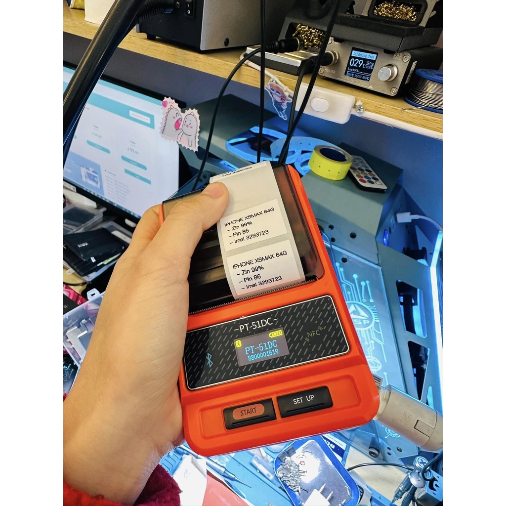 Giấy in nhiệt decan 4-6cm và 3-2cm cho máy in Pt50 và PT51 DC.