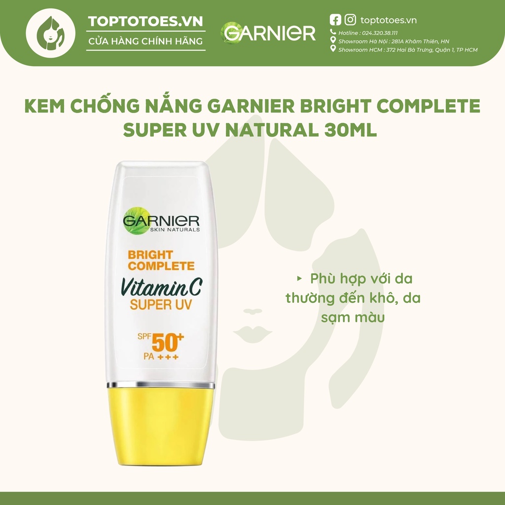 Kem chống nắng sáng da Garnier Bright Complete Super UV [NHẬP KHẨU CHÍNH HÃNG 100%]