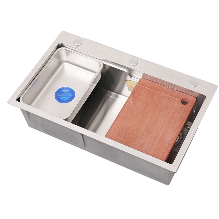 Chậu rửa bát 1 hố Inox SUS 304 kích thước 75x45cm, bồn rửa chén 1 hốc chính hãng bảo hàng 5 năm - KIEL HOME