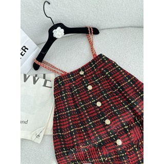 ĐẦM 2S DOLL SUÔNG CARO ĐỎ