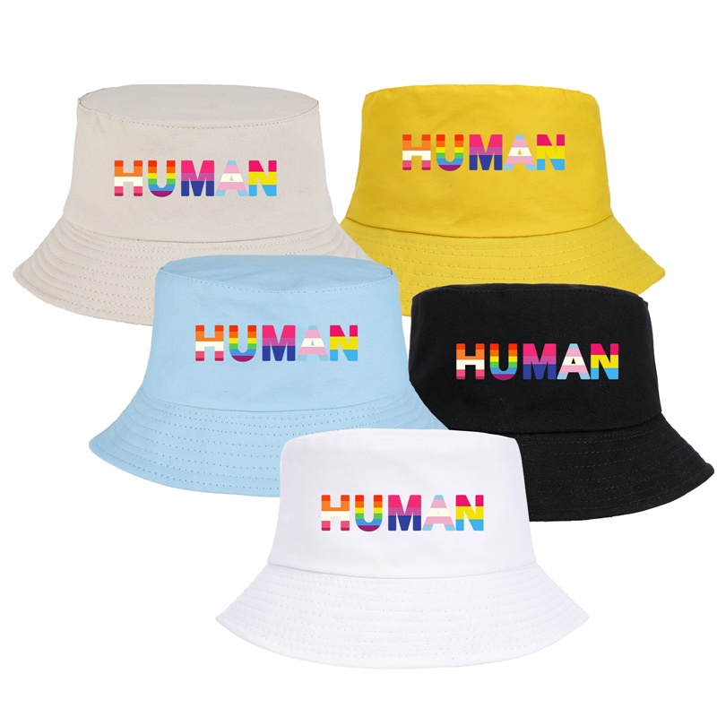 Hot Mũ Bucket Cotton LGBT Năm Màu Tùy Chọn Đa Năng Cho Đi Biển