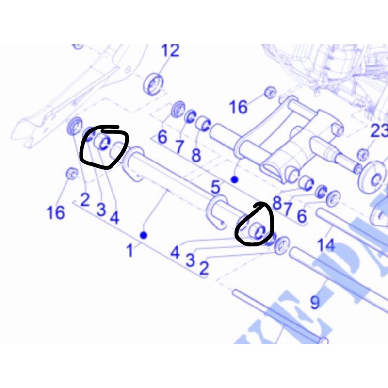 Bạc đạn rế cốt treo máy lớn cho Vespa Sprint/Primavera zin chính hãng