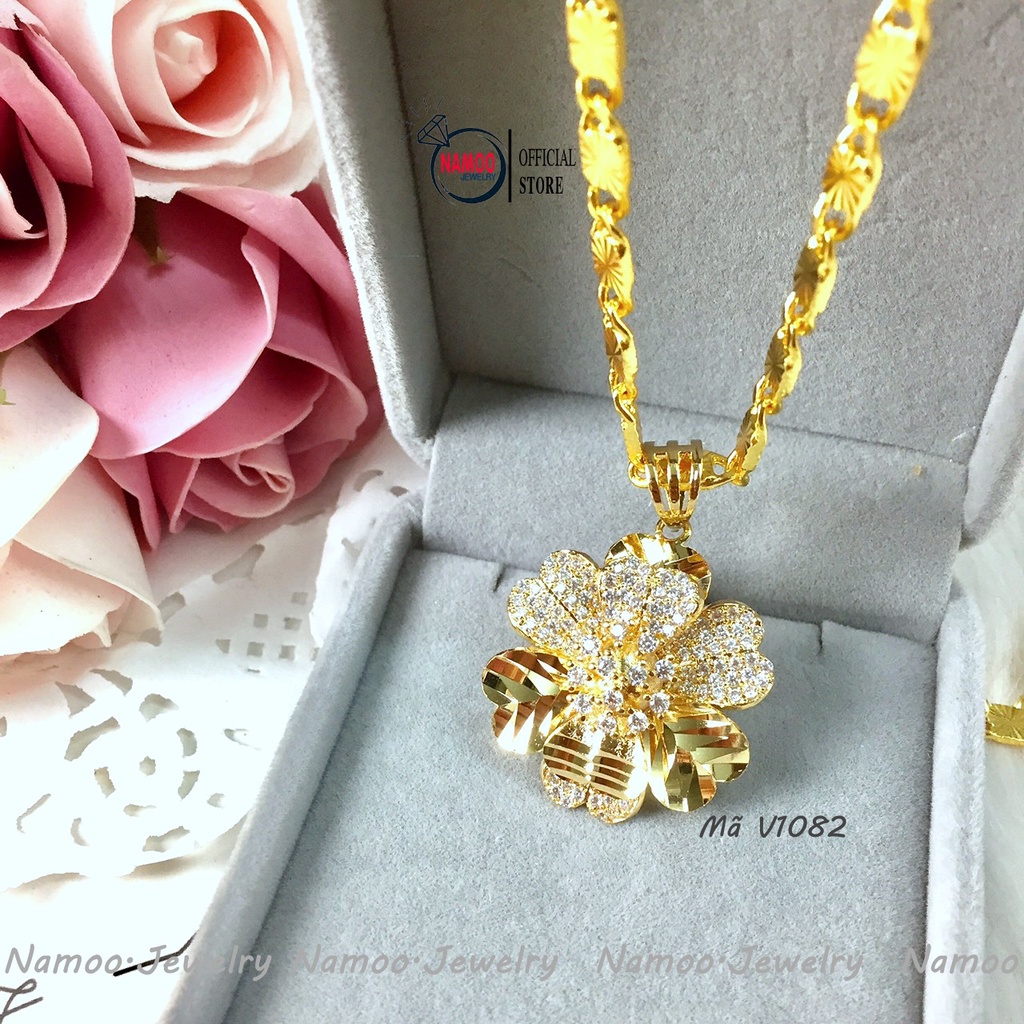 Dây CHuyền Mặt Hoa Đính Đá Tinh Xảo V1082 Namoo Jerwelry