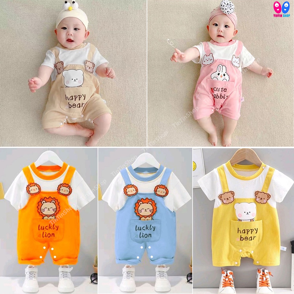 Body đùi ngắn tay cộc tay vải thun cotton Body suit liền thân cho bé sơ