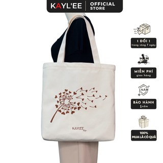   Túi Thêu  Túi Vải Tote KAYLEE Thêu Hoa Vải Canvas Thời Trang Đi Học Đi Chơi Có Khóa Kéo Ngăn Phụ KT 39x37x6cm TT03 