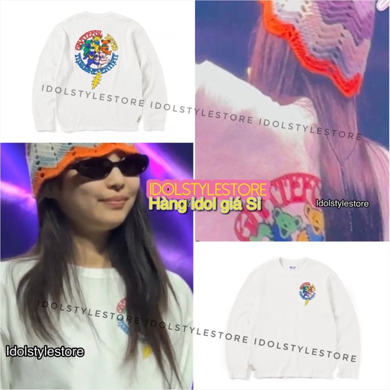 Áo nỉ sweater gấu Bornpink Jennie Blackpink