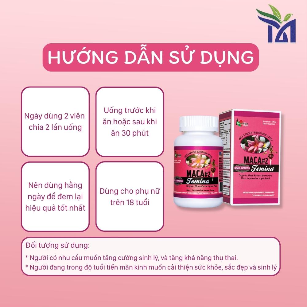 Viên Uống Maca#2 Femina Cân Bằng Nội Tiết Tố Nữ, Tăng Khả Năng Thụ Thai, Cải Thiện Sức Khỏe Sinh Lý Nữ