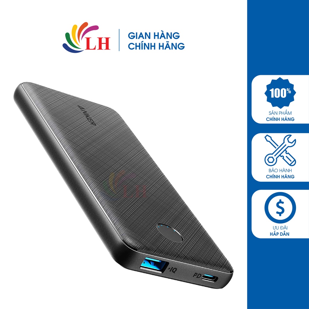 Sạc dự phòng Anker 523 PowerCore 10K 10000mAh A1245 - Hàng chính hãng - Công suất sạc 20W, đèn LED chỉ báo dung lượng