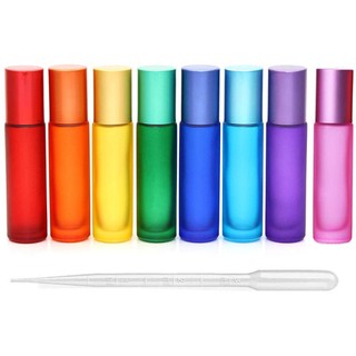 Set 8 chai thủy tinh cuộn tròn 5ml 10ml đựng tinh dầu tiện dụng