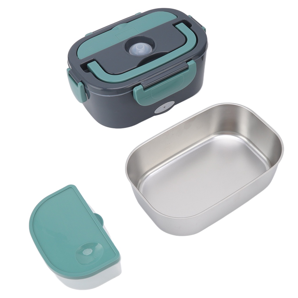 Có thể bán buôn Hộp cơm điện 40W Sưởi ấm Dung tích 1.5L đựng bằng thép không gỉ 2 Cáp sạc cầm tay Tay hâm nóng Sodium075 Hàng giao ngay