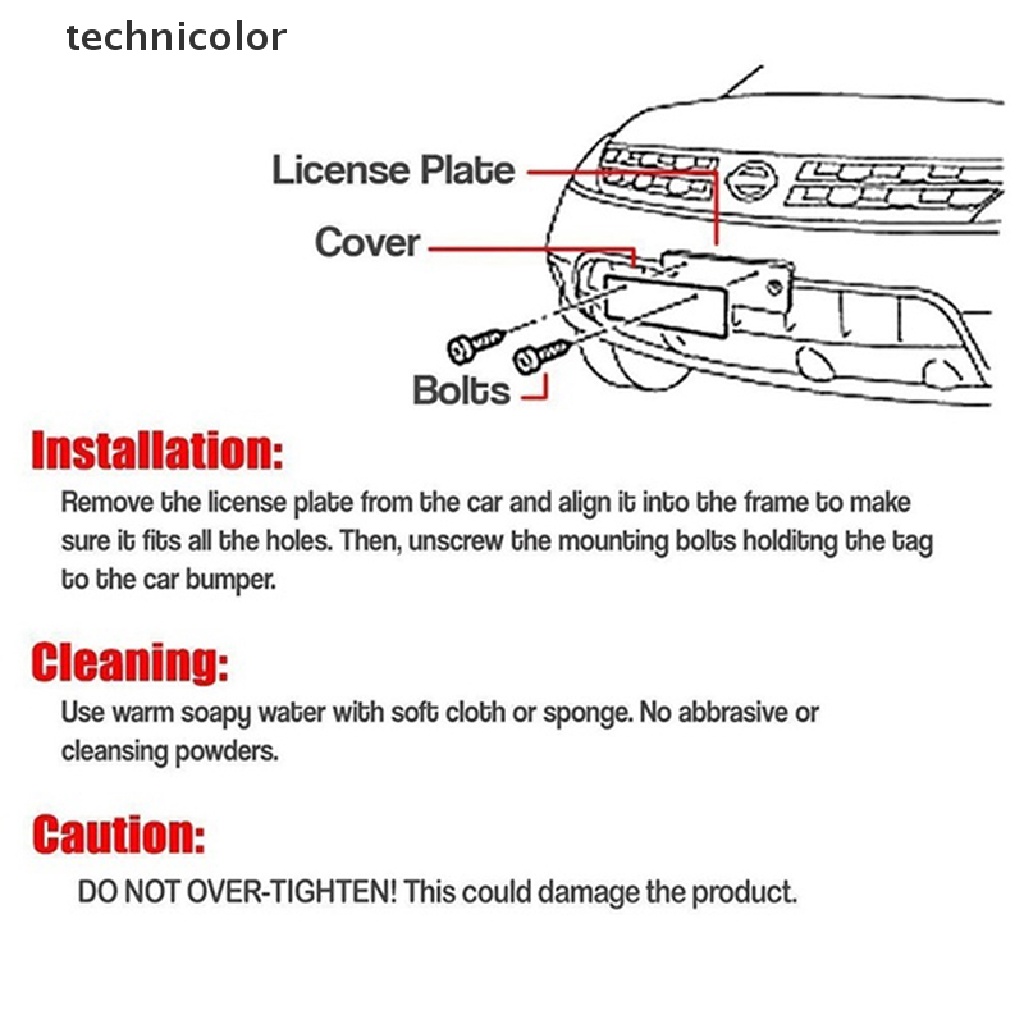Technicolor d Khung Bảo Vệ Biển Số Xe Hơi Phẳng Màu Trong Suốt TYG