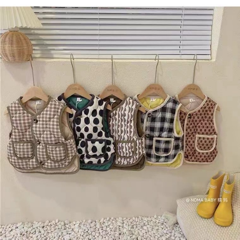 Áo Khoác Thu Đông Không Tay Giữ Ấm Phong Cách Hàn Quốc Mới Cho Bé Trai Và Bé Gái