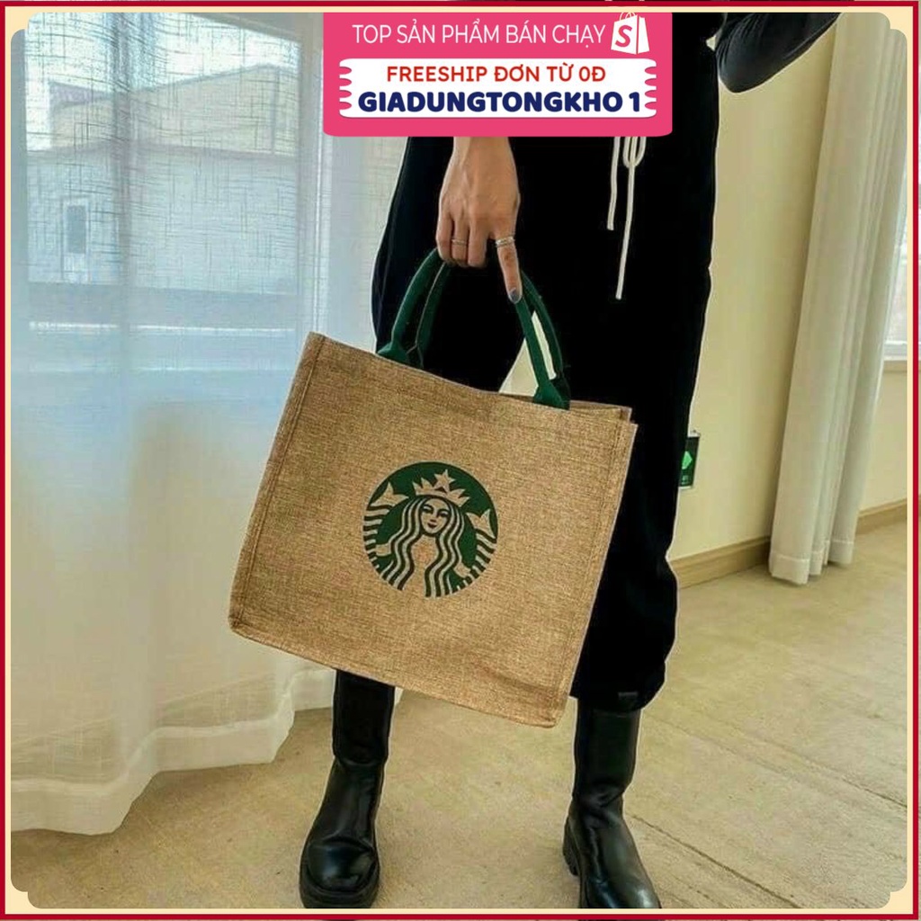 Túi cói hình Starbuck Hottrend phong cách thời trangGIADUNGTONGKHO1Túi Cói Đựng Đồ Đa Năng. Đi Biển Đi. Chơi Tiện Lợi.