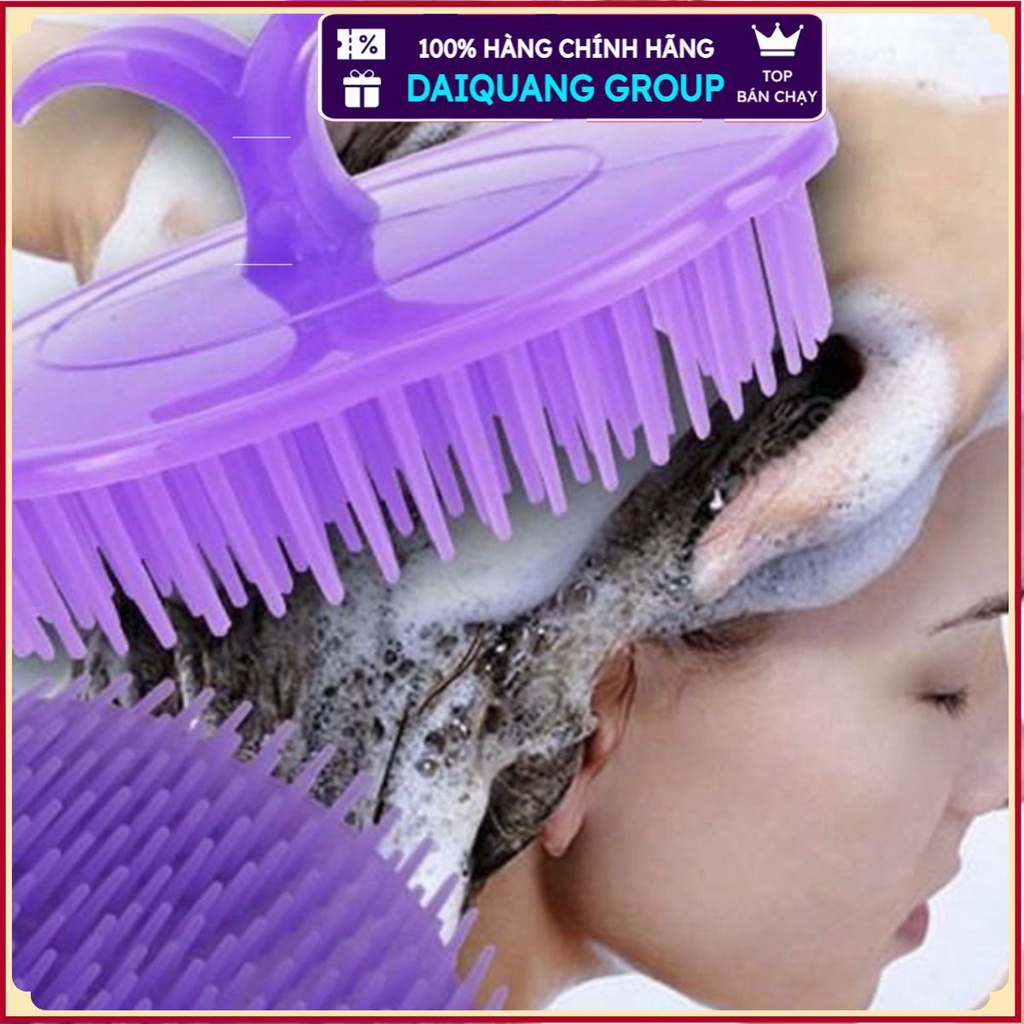 (Kẹp tay )Lược gội mát xa da đầu kẹp tay tiện dụng - Bàn chải gội đầu silicon mềm