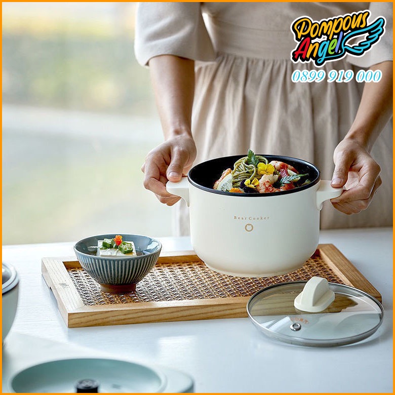 Bếp điện đôi kèm nồi chảo đa năng BEAR DRG-E12J1  mẫu mới 2023 bảo hành 12 tháng