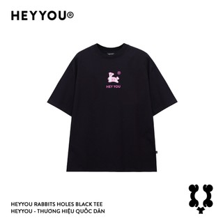 Áo thun Heyyou! Rabbits Holes Black Tee