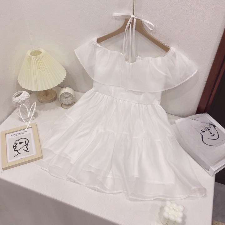 ĐẦM - VÁY nữ dây chéo Babydoll chất voan hàng hai lớp, đầm Tiểu Thư dáng Maxi Hàn Quốc
