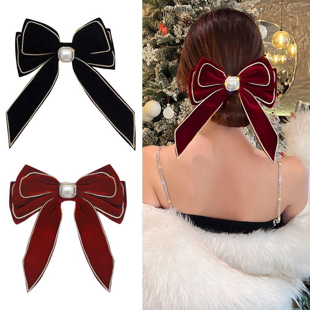 Kẹp Tóc Vải Thời Trang Dành Cho Nữ|Nơ Nhung Cài Cổ Áo Xinh Xắn