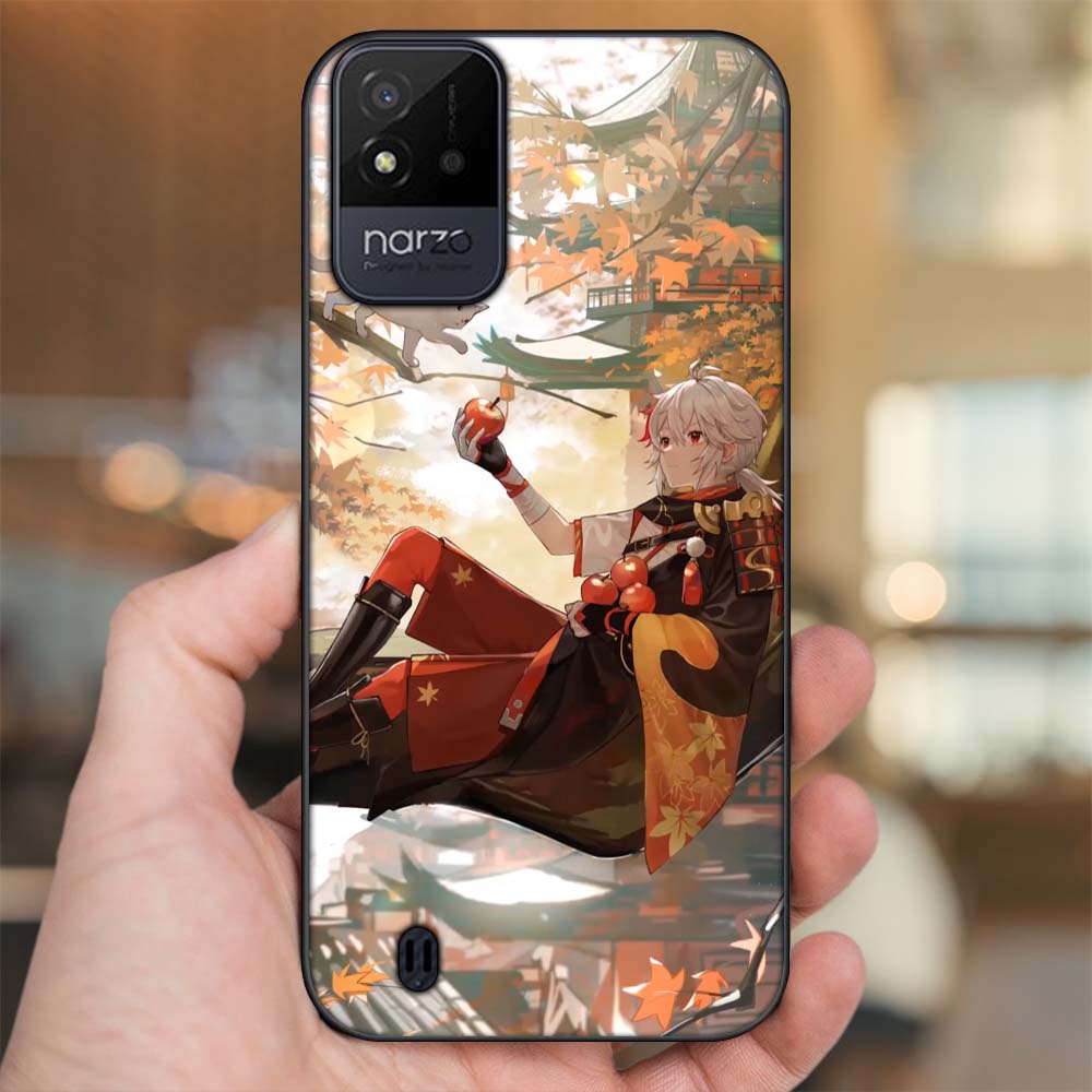 Ốp lưng Realme Narzo 50i viền đen in hình Kazuha Genshin Impact
