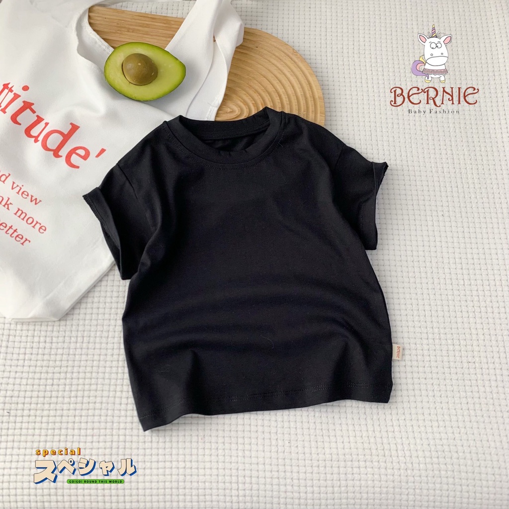 Áo phông trơn cộc tay basic đen trắng Bernie cho bé
