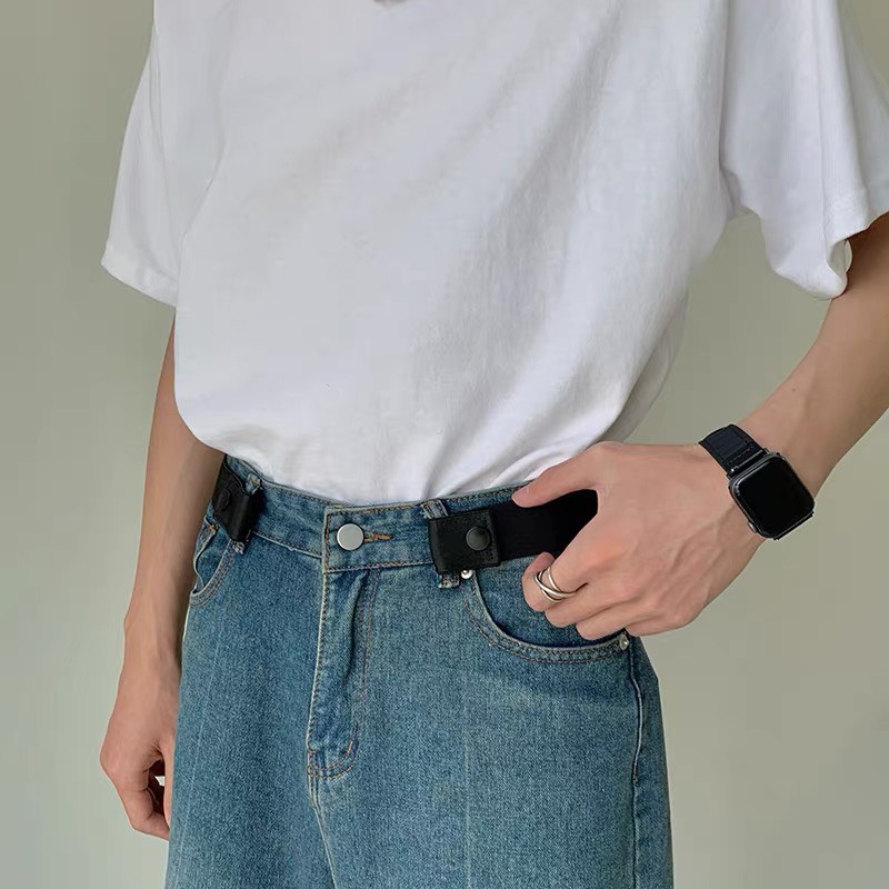 Dây thắt lưng thun co giãn quần rộng cúc bấm tiện lợi Nam Nữ- dây nịt chun co dãn kẹp 2 bên hông thu hẹp eo quần