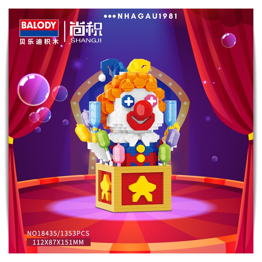 Đồ Chơi Lắp Ráp Chú Hề Đêm Halloween Chính Hãng Balody Tặng Thanh Gỡ Shop Nhagau1981