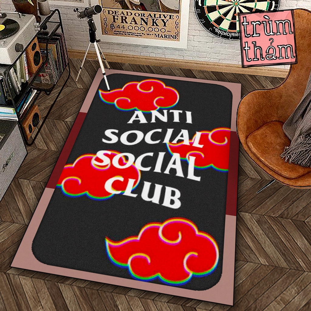 Thảm Trang Trí Anti Social Club Naruto Decor Góc Học Tập Làm Việc Phòng Ngủ Phòng Khách Văn Phòng
