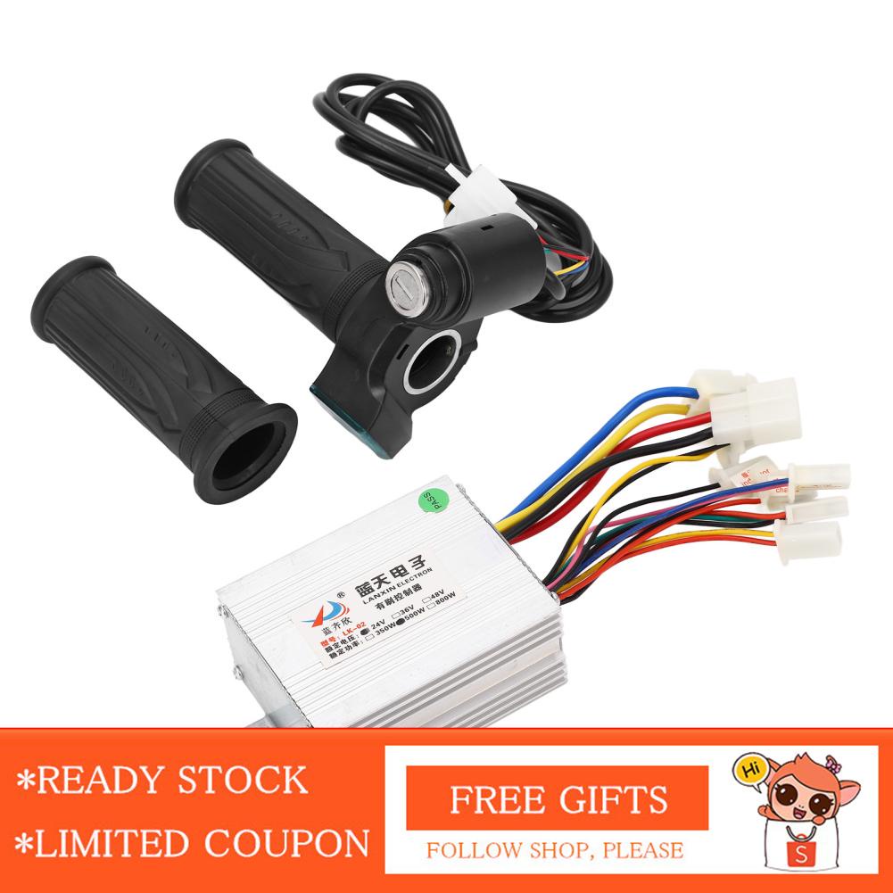 Nearb 24V 500W Brushed Motor Controller Digital Power Display Twist Throttle Handle Electric Bicycle Conversion Kit