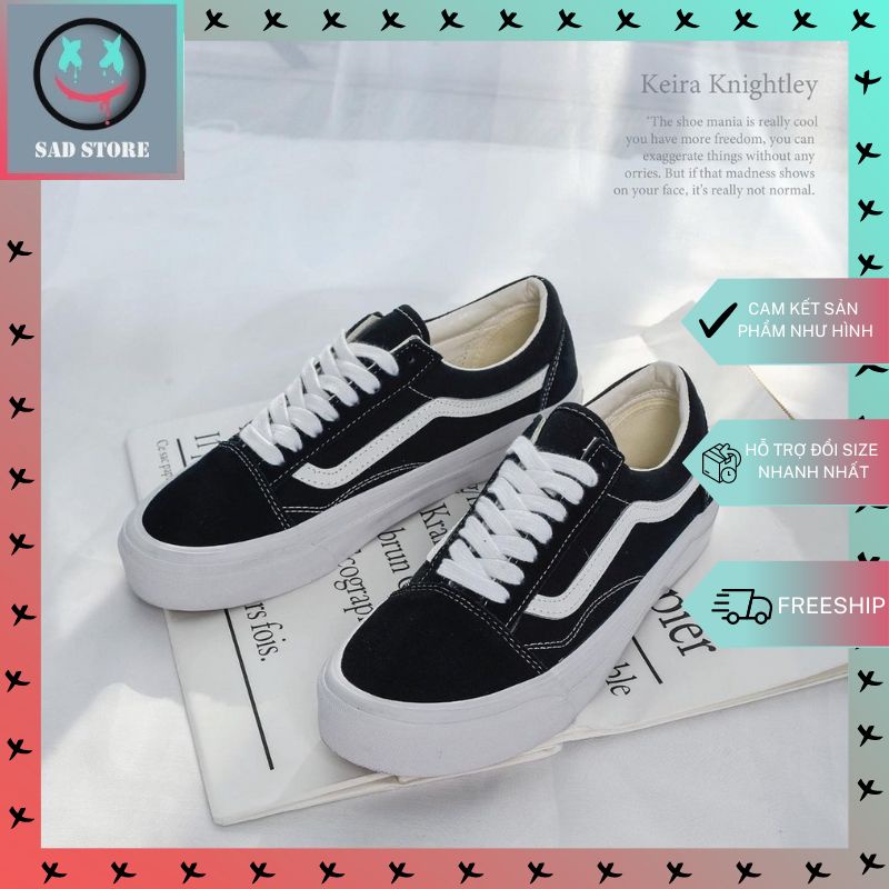 Giày Vans Nam Nữ, Giày Vans Đen Buộc Dây Thời Trang Full Box Bill Hàng Đẹp