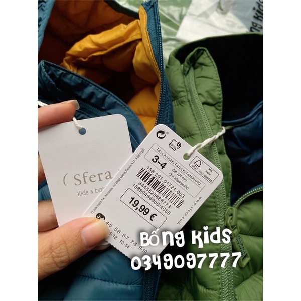 Áo Phao Bé Trai Siêu Nhẹ Sfera