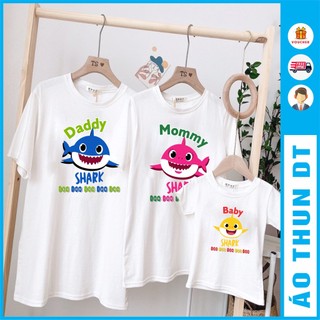 Áo gia đình - Mẫu áo in hình cá - Baby Shark