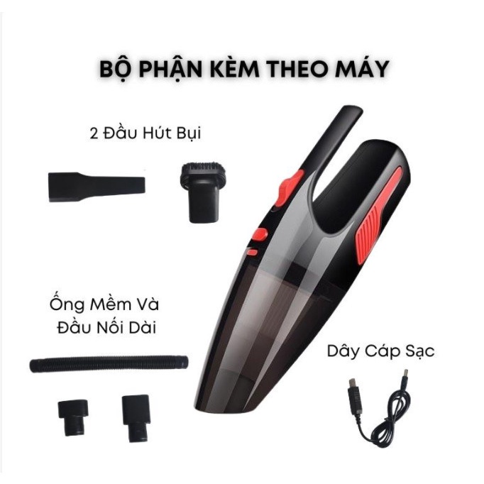 Máy Hút Bụi Cầm Tay - Máy Hút Bụi Mini Không Dây , Hút Sạch Bụi Min, Lông Chó Mèo Và Ga Gối