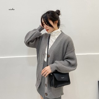 Áo len Cardigan xám