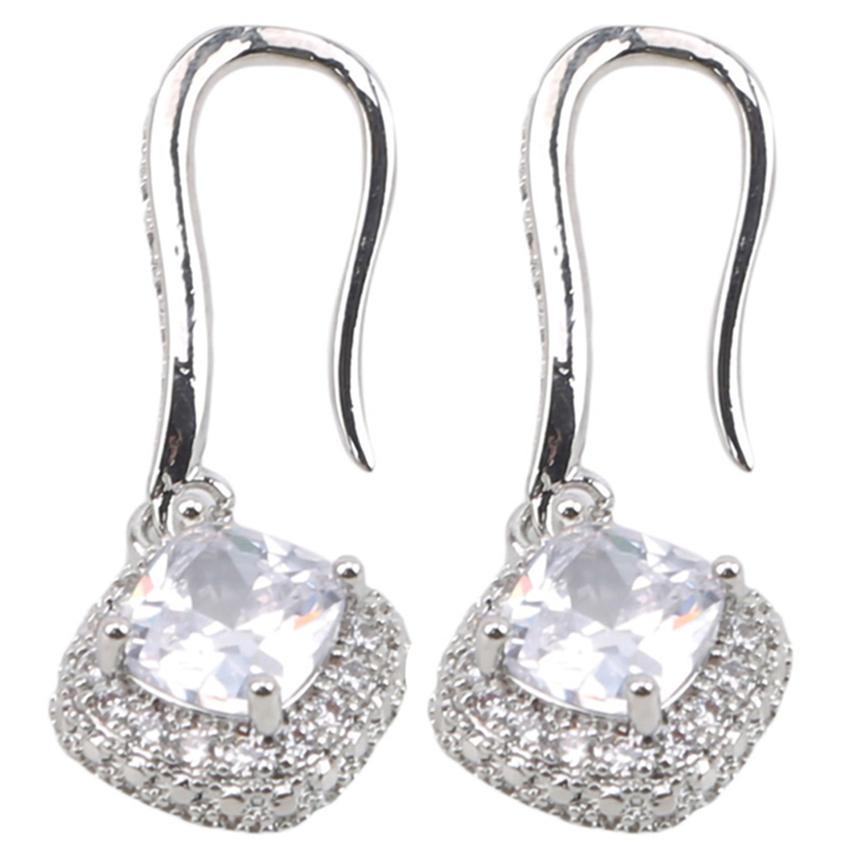 Đôi Khuyên Tai HìNh Vuông ĐíNh Zirconia NhiềU MàU ThờI Trang Cho Nữ