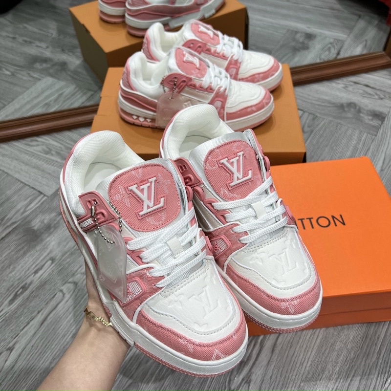 Full box+quà tặng🎁Giày sneaker Lv hồng thể thao nữ