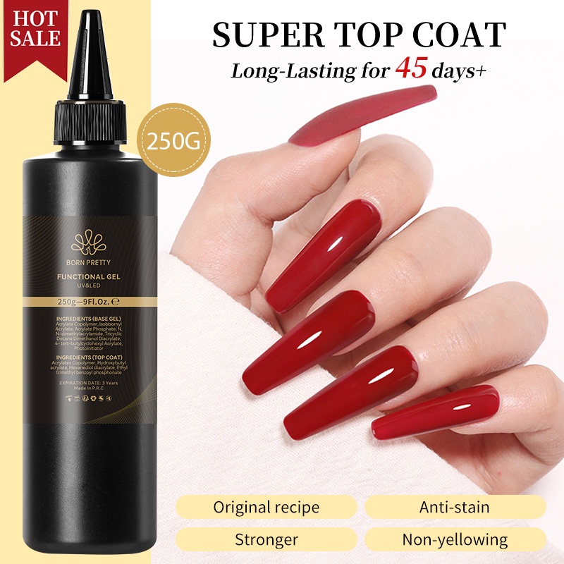 Gel đắp nối dài móng tay BORN PRETTY màu sắc bóng không lột thời trang 250g