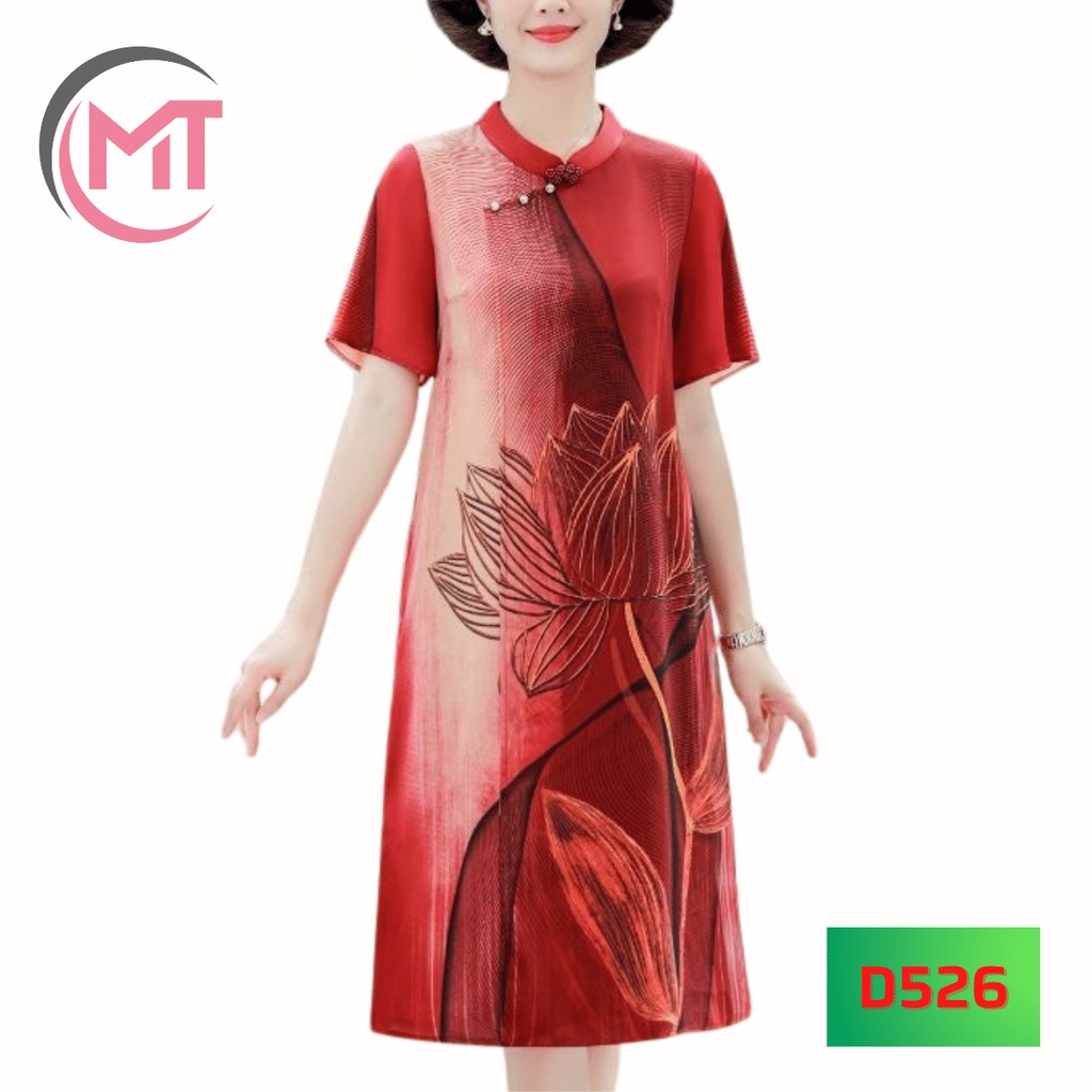 Váy Trung Niên Nữ MAI THY, Mẫu Đầm Trung Niên Đi Tiệc Cho Mẹ Sang Trọng Quý Phái | Thời Trang Trung Niên Bigsize U50