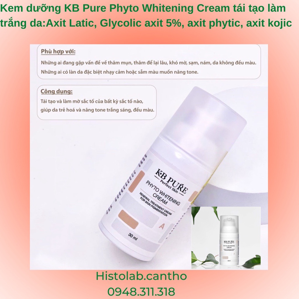 Kem dưỡng KB Pure Phyto Whitening Cream tái tạo làm trắng da 30ML