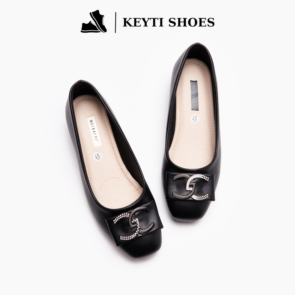 Giày cao gót nữ thời trang KEYTI đế 3.5cm, quai đính GC siêu bền