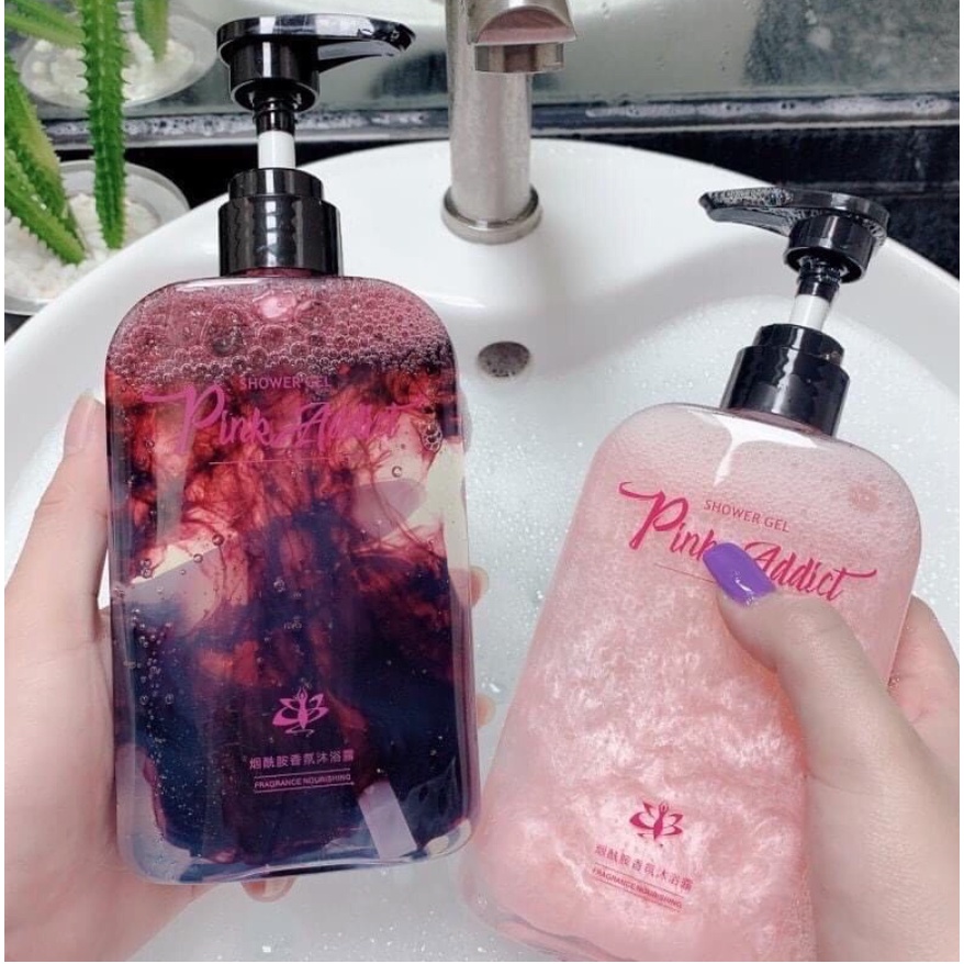 Sữa Tắm Nước Hoa Pink Addict - Set sữa tắm tự pha 400ml+2 lọ tinh dầu