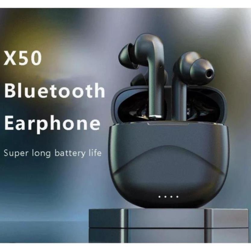 Tai nghe Blutooth không dây TWS đôi tên phiên bản cao cấp X50, pin trâu - Tai nghe cao su - cảm ứng thông minh JK01