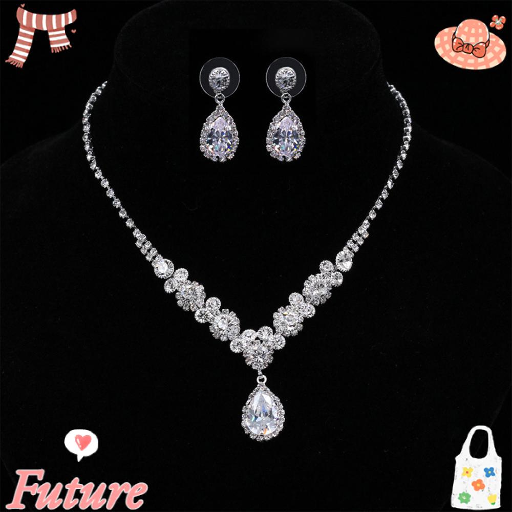 Bộ Trang Sức Vòng cổ Và Bông Tai Thời Trang Cho Cô Dâu