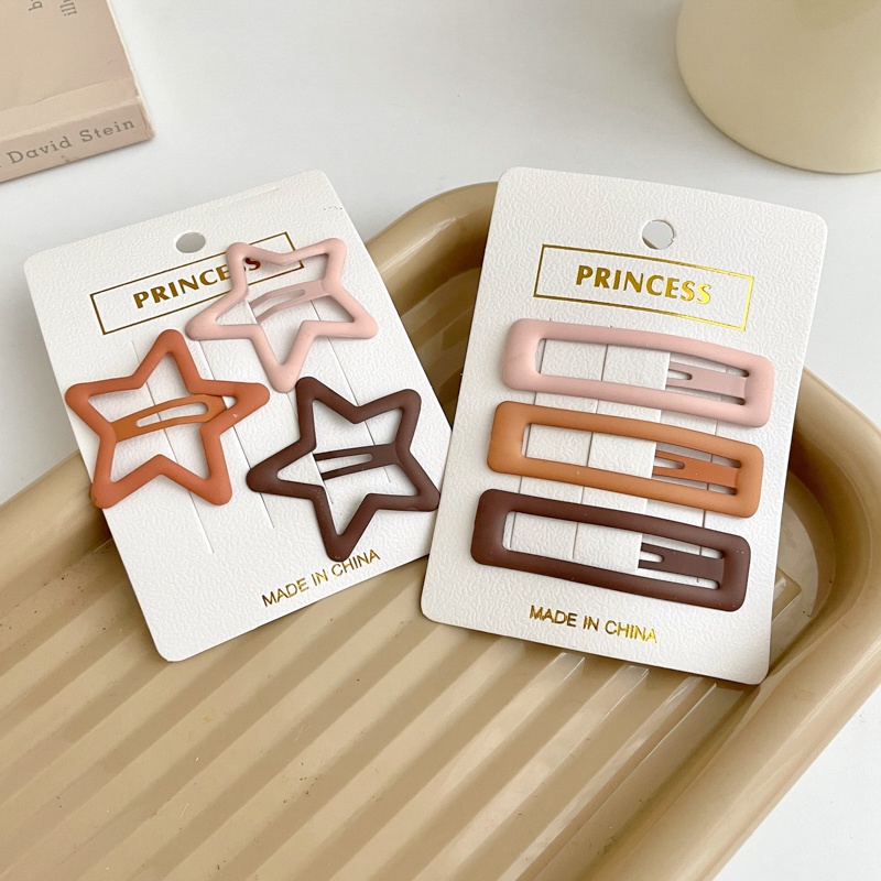 Kẹp Tóc Hình Ngôi Sao Màu Nâu Phong Cách Hàn Quốc Cổ Điển Dành Cho Nữ