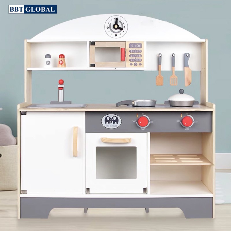 Đồ chơi nấu ăn gỗ cao cấp BBT GLOBAL có đèn và âm thanh MSN22006