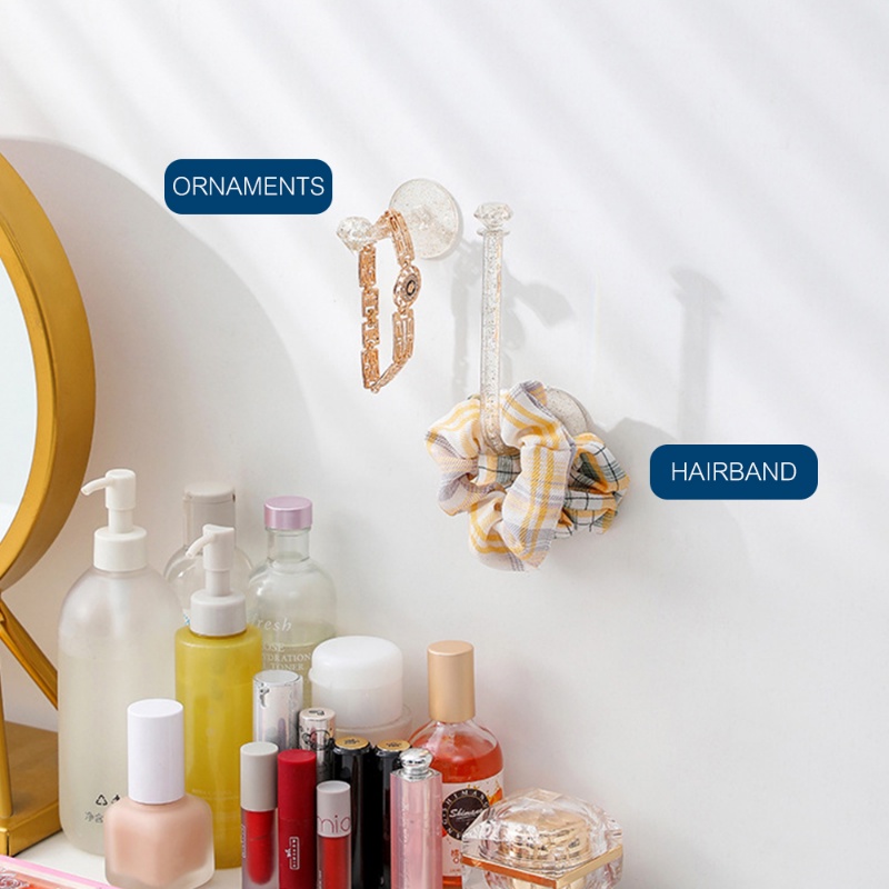 Giá Đỡ Mắt Kính / Khăn Tắm / Chìa Khóa Gắn Tường Trong Suốt Chống Nước Sắp Xếp Gọn Gàng Cho Nhà Tắm /