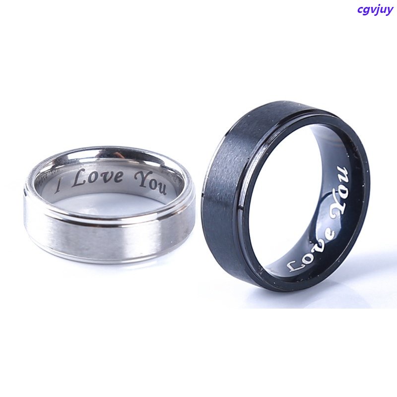 Nhẫn Thép Titan Khắc Chữ I Love You